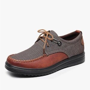 Men's Casual Brown Lace-Up Comfort Shoes
